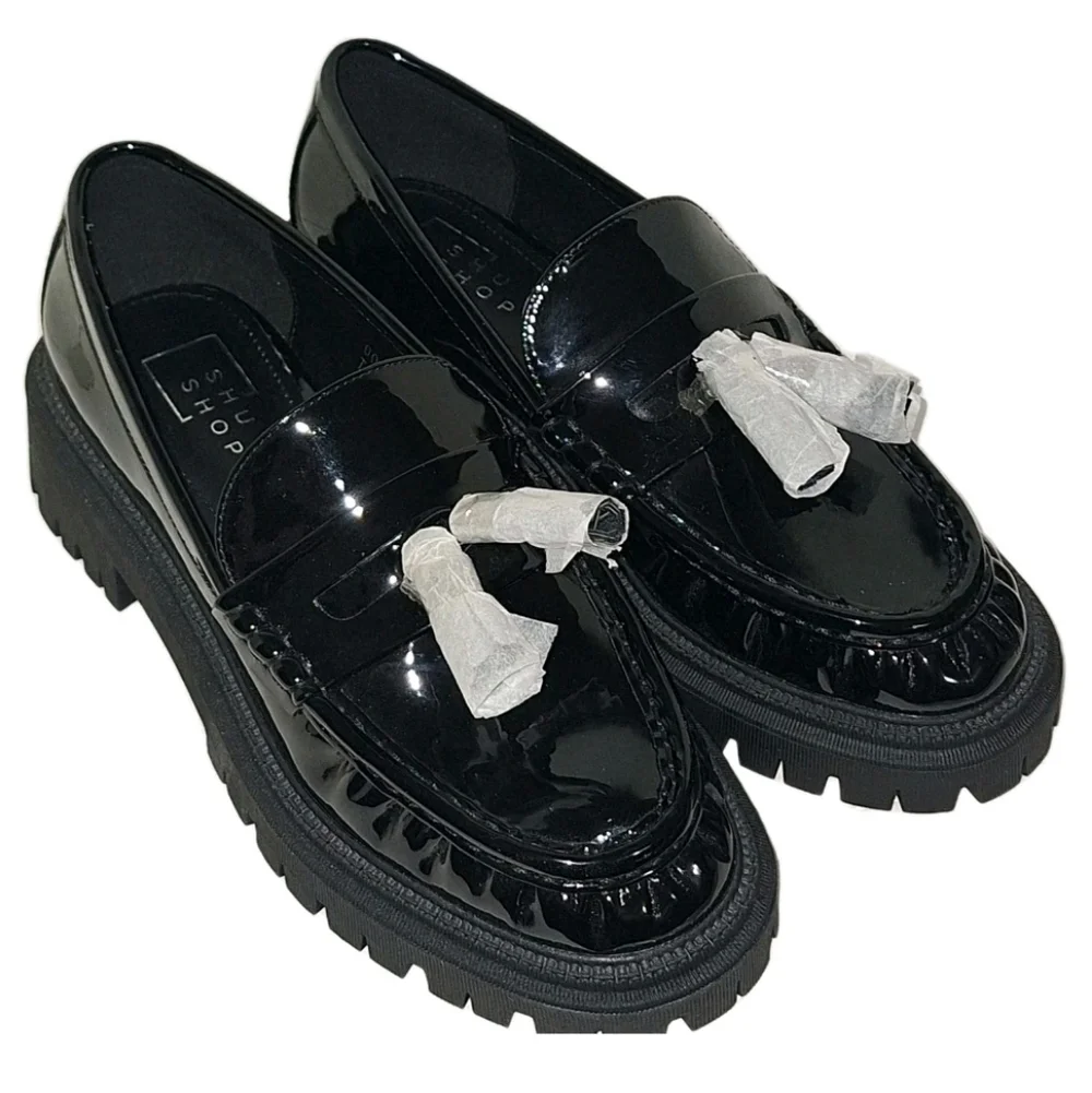 ShuShop Taylor Faux Patent Leather Mules Clogs Womens Size 7.5 Platform Shoes